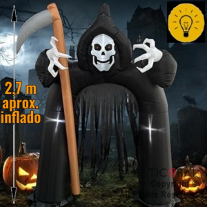 INFLABLE DECORACION ARCO DE LA MUERTE LUMINOSO TERROR 2,7 MTS X 1